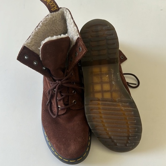 DR MARTENS Serena Womens Hi Brown Suede Lace-up Ankle Boots - Picture 9 of 10